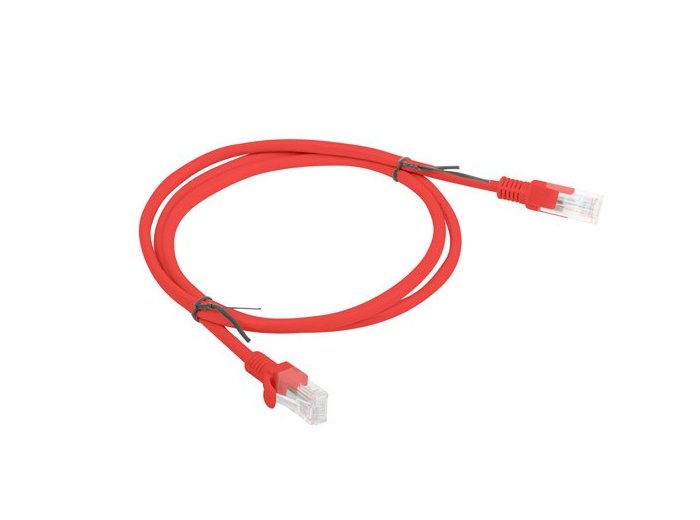 Patchcord UTP Lanberg PCU5-10CC-0100-R (RJ45 - RJ45 ; 1m; UTP; kat. 5e; kolor czerwony)