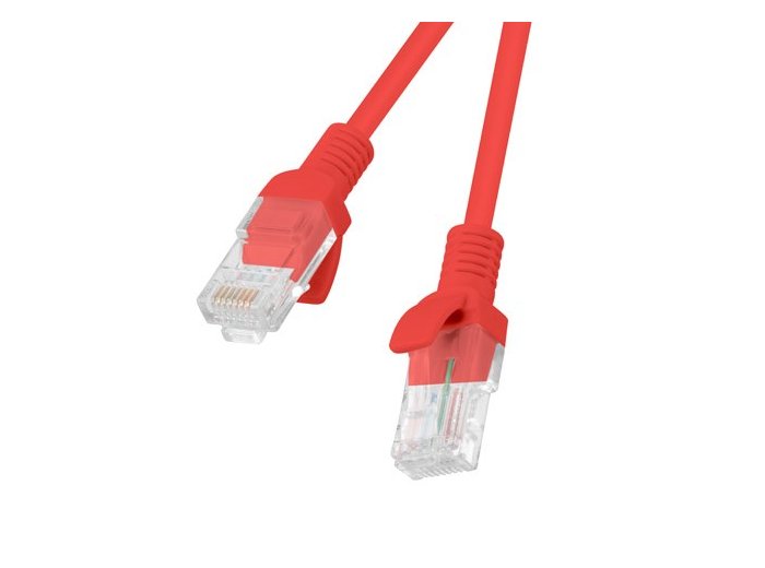 Patchcord UTP Lanberg PCU5-10CC-0100-R (RJ45 - RJ45 ; 1m; UTP; kat. 5e; kolor czerwony)