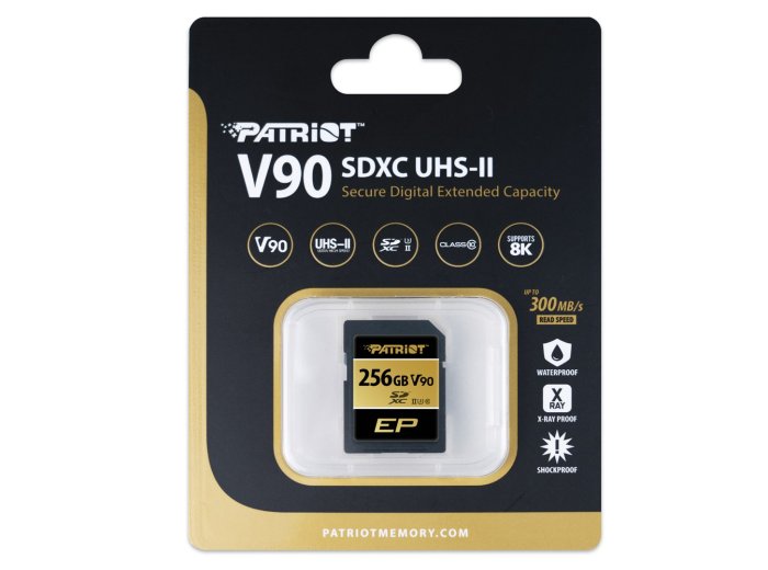 Patriot SDXC 256GB EP V90  300/260 MB/s UHS-II U3 Class10
