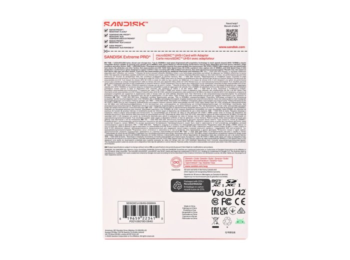 Sandisk Extreme Pro microSD UHS-I 64GB MicroSD 200MB/s(R) / 90MB/s(W)