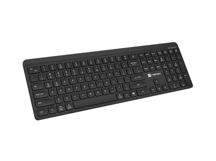 NATEC KLAWIATURA TANG US BEZPRZEWODOWA BT + 2.4GHZ CICHA SLIM CZARNA