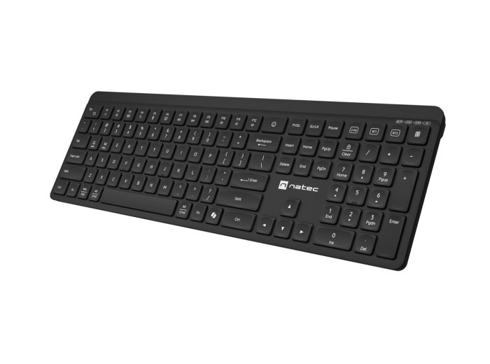 NATEC KLAWIATURA TANG US BEZPRZEWODOWA BT + 2.4GHZ CICHA SLIM CZARNA