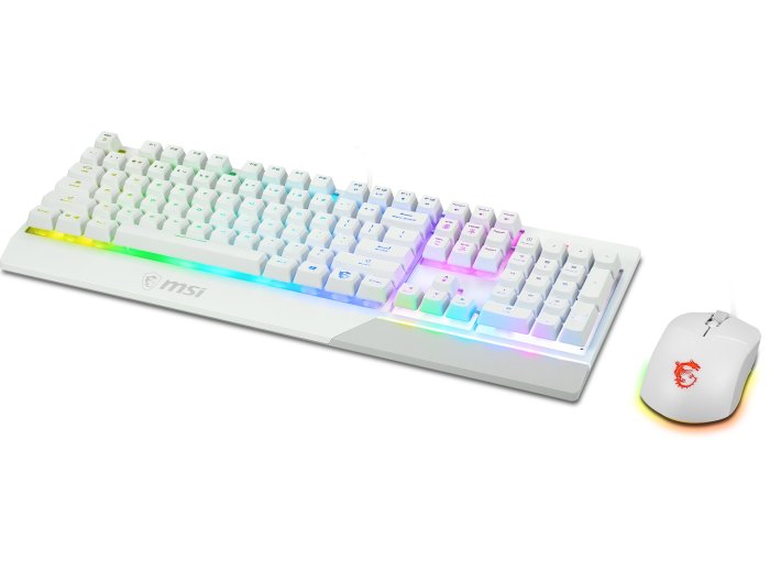 MSI S11-04DE305-CLA klawiatura Dołączona myszka Gaming USB QWERTZ Niemiecki Biały
