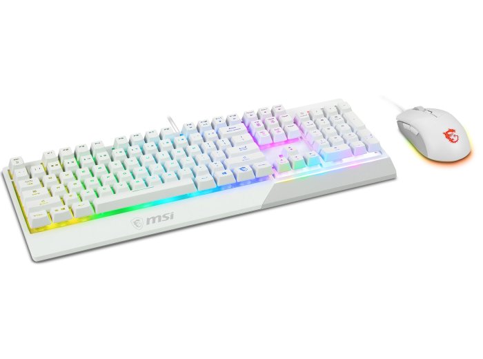 MSI S11-04DE305-CLA klawiatura Dołączona myszka Gaming USB QWERTZ Niemiecki Biały