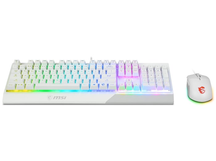 MSI S11-04DE305-CLA klawiatura Dołączona myszka Gaming USB QWERTZ Niemiecki Biały