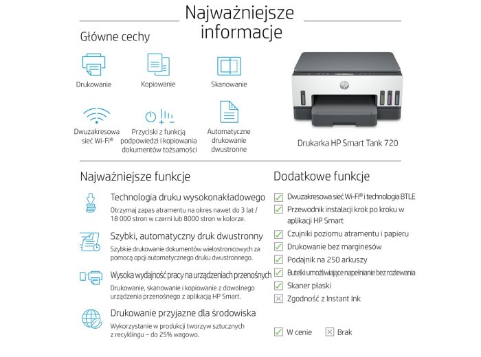 Urządzenie wielofunkcyjne Hp Smart Tank 720