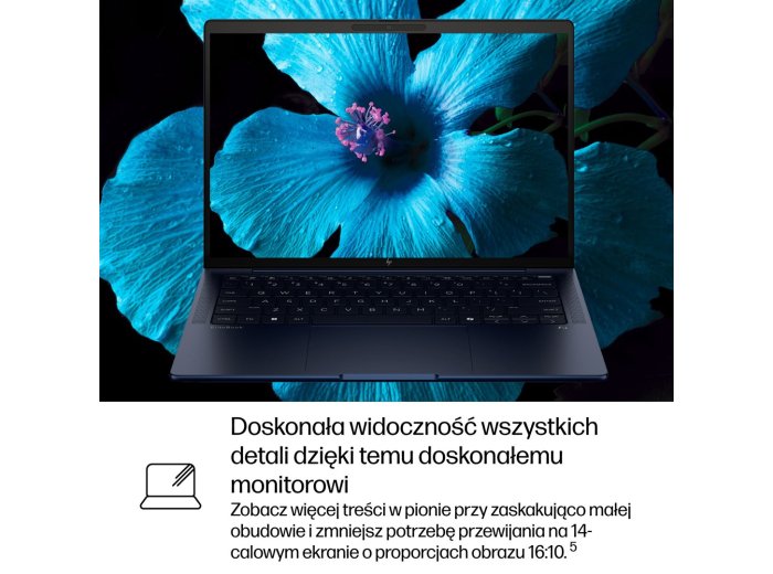 HP EliteBook X G1i 14 inch Notebook Next Gen AI PC Copilot+ PC Intel Core Ultra 7 258V Laptop 35,6 cm (14") 2K 32 GB LPDDR5x-SDRAM 1 TB SSD Wi-Fi 7 (802.11be) Windows 11 Pro Niebieski