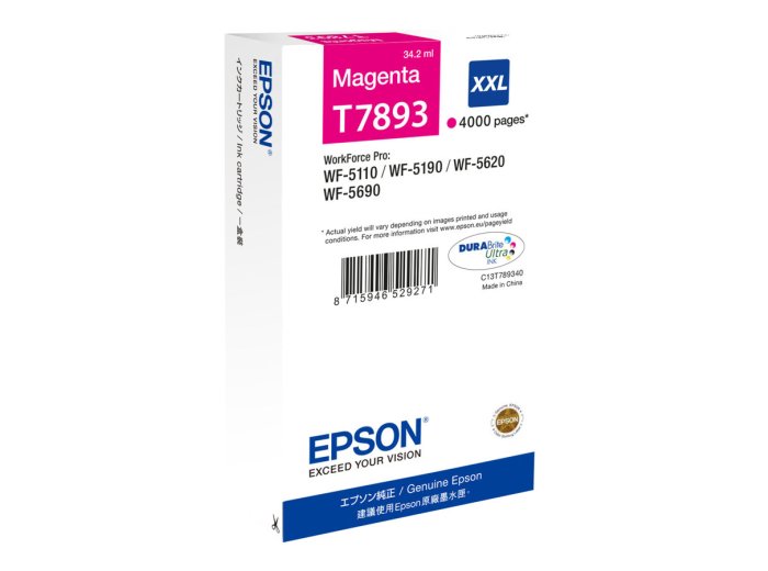 Epson Tusz WF5110 T7893XXL Magenta 34.2ml