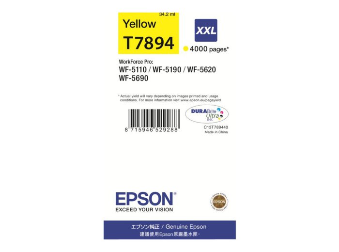 Epson Tusz WF5110 T7894XXL Yellow 34.2ml