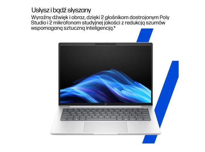 HP EliteBook 8 G1i Next Gen AI Copilot+ PC Intel Core Ultra 5 228V Laptop 35,6 cm (14") WUXGA 32 GB LPDDR5x-SDRAM 512 GB SSD Wi-Fi 7 (802.11be) Windows 11 Pro Srebrny
