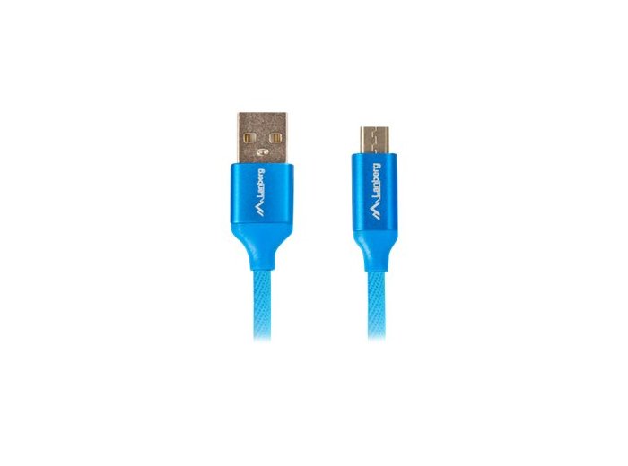 Kabel Lanberg Premium CA-USBM-20CU-0010-BL (USB 2.0 - Micro USB typu B ; 1m; kolor niebieski)