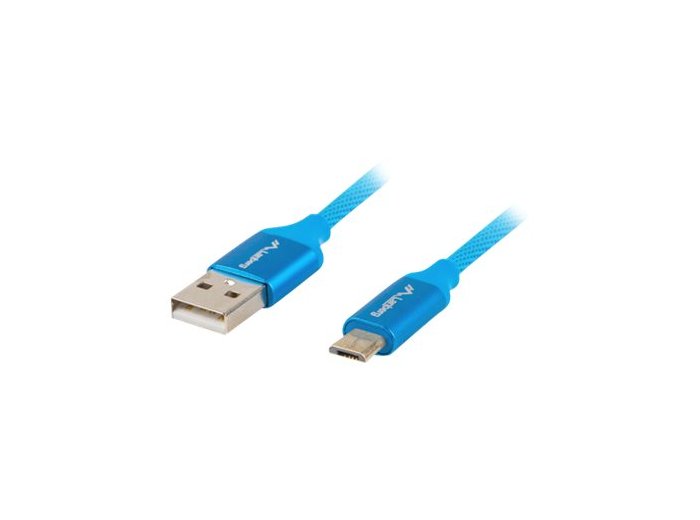 Kabel Lanberg Premium CA-USBM-20CU-0010-BL (USB 2.0 - Micro USB typu B ; 1m; kolor niebieski)