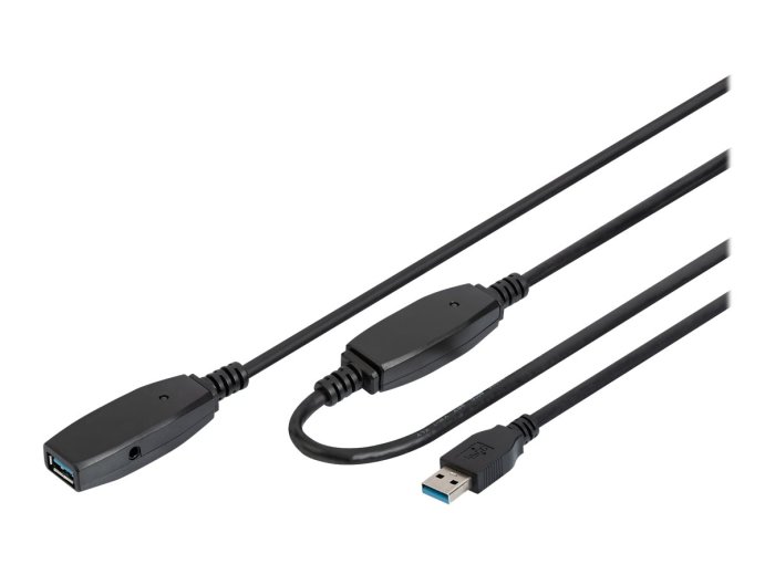 Kabel przedłużający USB 3.0 SuperSpeed 15mTyp USB A/USB A M/Ż aktywny czarny 15m