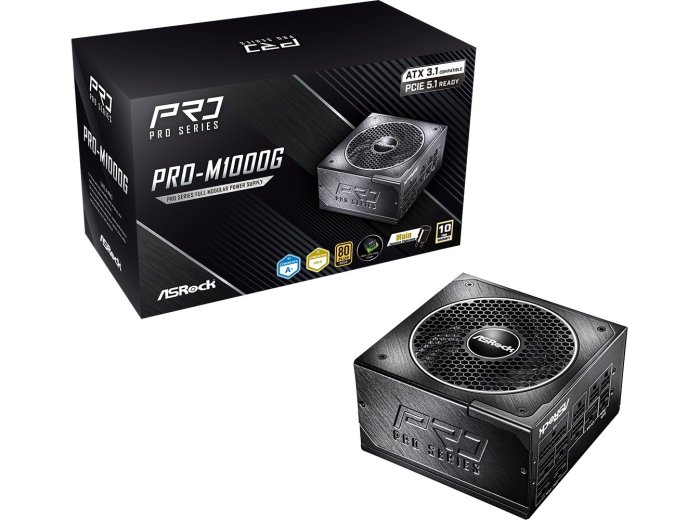 Zasilacz Asrock PRO-M1000G 1000W 80 PLUS Gold