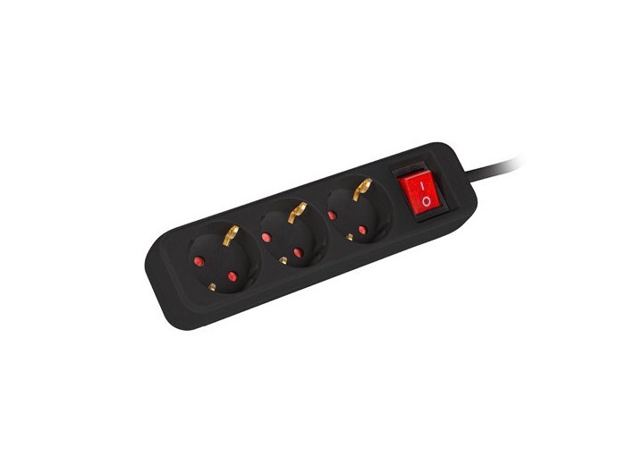 Listwa przedłużacz 1,5m 3x230V PS1-03F-0150-BK