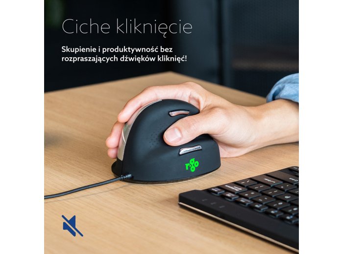 Ergonomiczna mysz R-Go Maus HE ergonomicznie praworęczna USB średnia czarna retail
