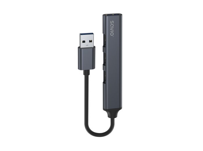 Hub 4 porty USB-A - 3 x USB-A 2.0, 1 x USB-A 3.0, 5 Gbps, Aluminium, AK-70