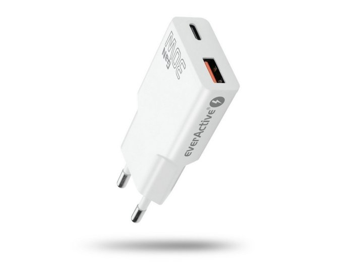 Ładowarka sieciowa SUPER SLIM QC 3.0 30W 1XUSB 1XUSB-C biała SC-380Q