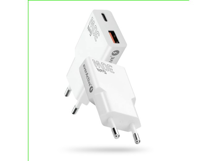 Ładowarka sieciowa SUPER SLIM QC 3.0 30W 1XUSB 1XUSB-C biała SC-380Q