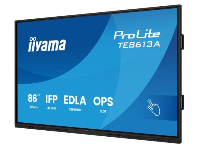 Monitor interaktywny 86 cali TE8613A-B2AG INFRARED,40pkt,IPS,4K,7H,500cd/m2,      WiFi,USB, ANDROID 14, Google EDLA,2x20W, UCHWYT ŚCIENNY