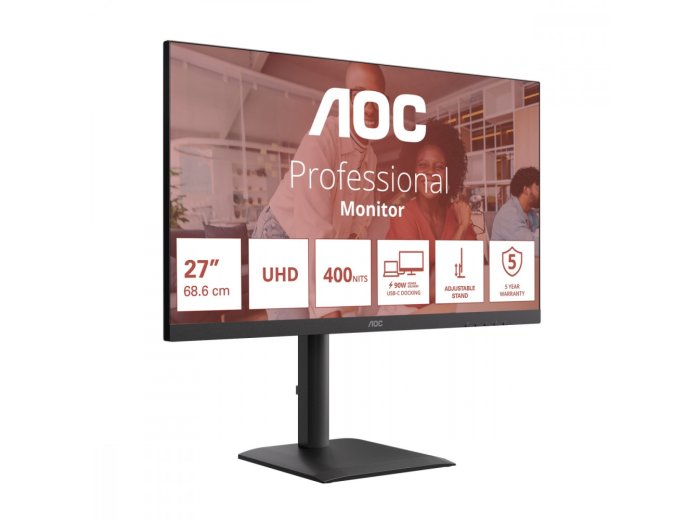 Monitor 27 cali U27E4CV IPS 60Hz 4K HDMIx2 DP USB-C RJ45 Pivot Głośniki