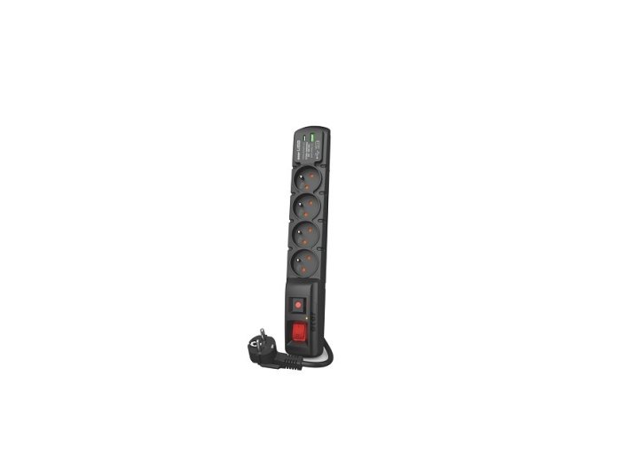 Listwa przeciwprzepięciowa Acar F4 USB A+C (szybka ładowarka) 5m ; czarny