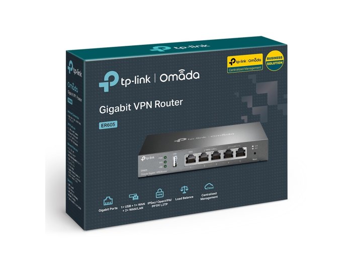 TP-Link Omada ER605 ruter Gigabit Ethernet Czarny
