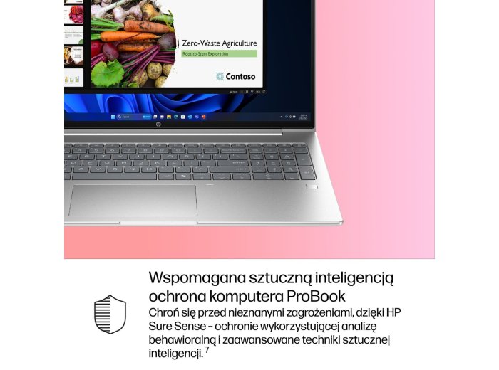 HP ProBook 4 G1i AI Intel Core Ultra 7 255H Laptop 40,6 cm (16") WUXGA 16 GB DDR5-SDRAM 512 GB SSD Wi-Fi 6E (802.11ax) Windows 11 Pro AI PC Srebrny