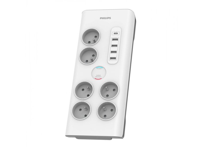 Listwa antyprzepięciowa 6 gniazd AC Fr 40W, 2 m