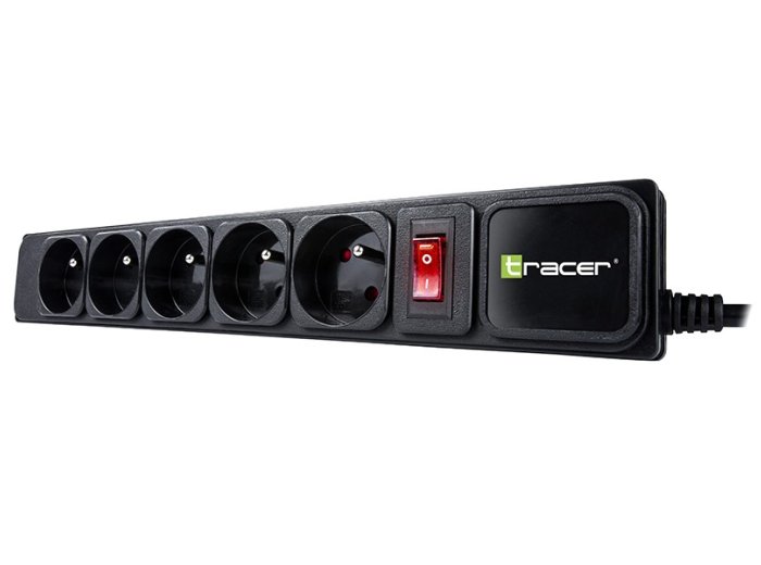 Listwa zasilającaPowerGear 5m Black 5 gniazd