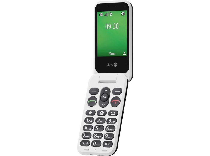 Doro Leva E30 7,11 cm (2.8") 142,7 g Czarny, Biały Telefon funkcjonalny