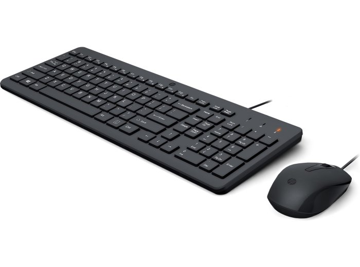 Zestaw klawiatura + mysz HP 150 Wired Mouse and Keyboard przewodowe czarne Niemiecki układ klawiszy 240J7AA#ABD
