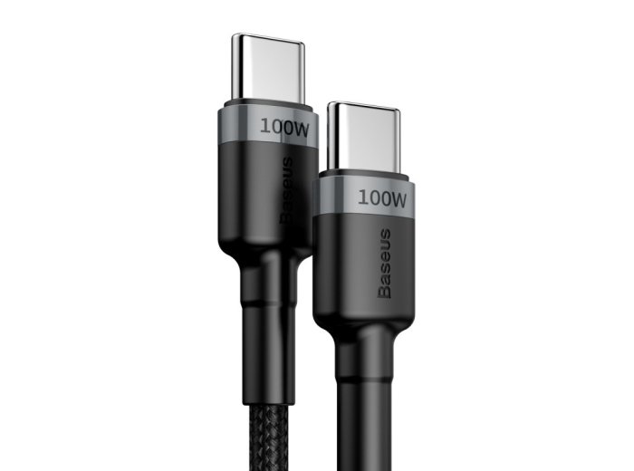 Kabel Baseus CATKLF-ALG1 USB-C - USB-C PD QC 100W 5A 2m - szary