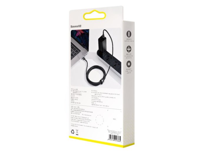 Kabel Baseus CATKLF-ALG1 USB-C - USB-C PD QC 100W 5A 2m - szary