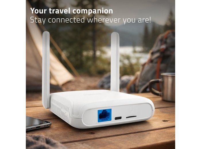 Router Home&Travel 4G LTE WiFi 6 | AX300 | 2.4GHz | Dual Antena |USB-C | Micro SIM