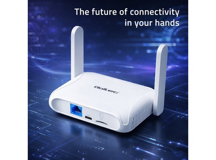 Router Home&Travel 4G LTE WiFi 6 | AX300 | 2.4GHz | Dual Antena |USB-C | Micro SIM