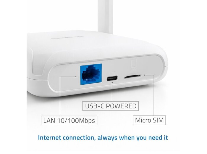 Router Home&Travel 4G LTE WiFi 6 | AX300 | 2.4GHz | Dual Antena |USB-C | Micro SIM