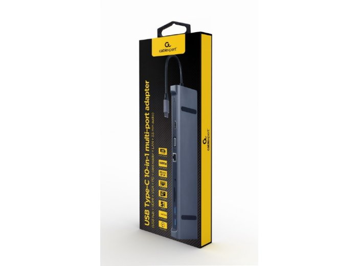 Hub USB-C PD GbE VGA HDMI 3xUSB 3.1 czytnik kart SD