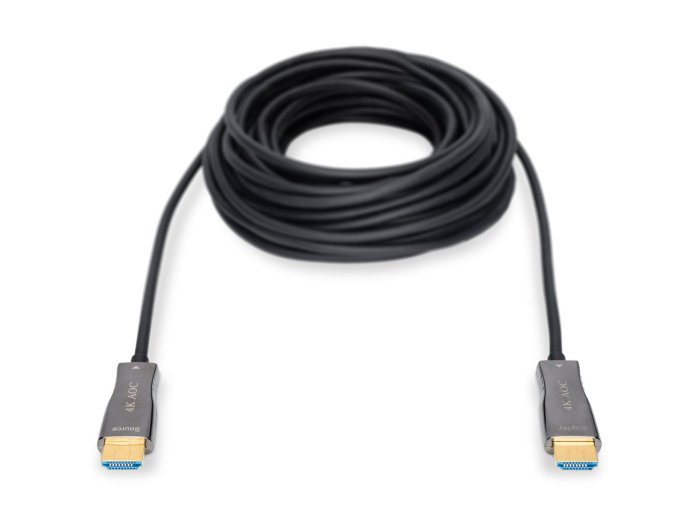 Kabel połączeniowy hybrydowy AOC HDMI 2.0 Premium HighSpeed 4K/60Hz UHD HDMI A/HDMI A M/M czarny 15m