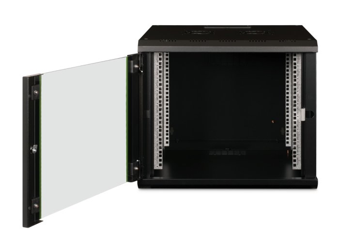 Digitus Szafa sieciowa wisząca Unique 19" 9U rack 600x600, drzwi szyba, czarny, niedzielona, złożona, 100kg