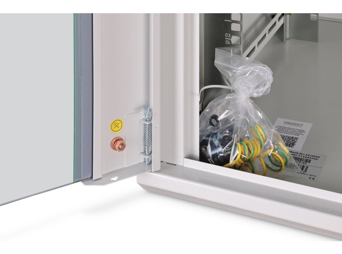 Digitus Szafa sieciowa wisząca DYNAmic 19" 12U rack 600x600, drzwi szyba, szary, niedzielona, złożona, 60kg