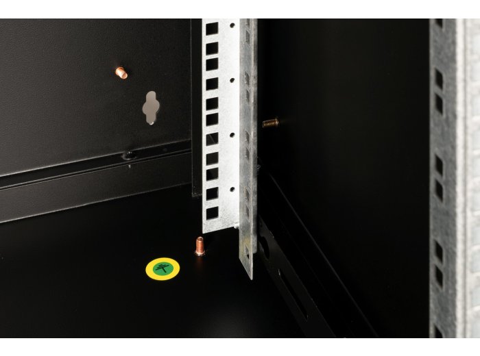 Szafa sieciowa wisząca Unique 19" 16U rack 600x600, drzwi szyba, czarny, niedzielona, złożona, 100kg