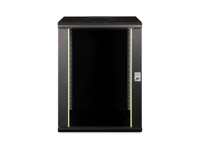 Szafa sieciowa wisząca Unique 19" 16U rack 600x600, drzwi szyba, czarny, niedzielona, złożona, 100kg