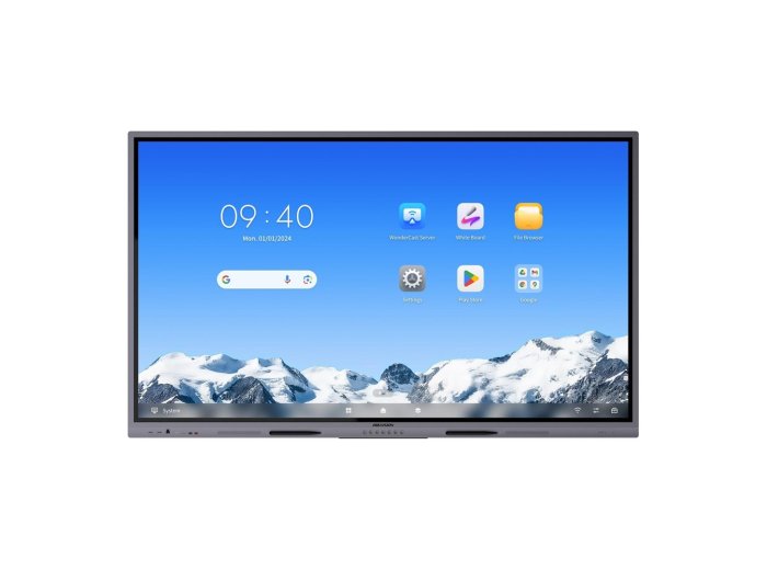Hikvision DS-D5C75RB/A2L signage display Interaktywny płaski panel 190,5 cm (75") LED Wi-Fi 480 cd/m2 4K Ultra HD Szary Ekran dotykowy Procesor wbudowany Android 16/7