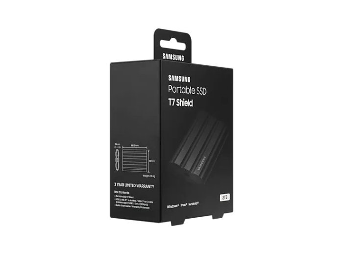 Dysk SSD T7 Shield 2TB USB 3.2, czarny