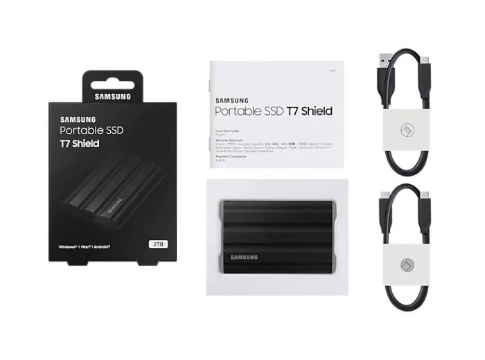 Dysk SSD T7 Shield 2TB USB 3.2, czarny