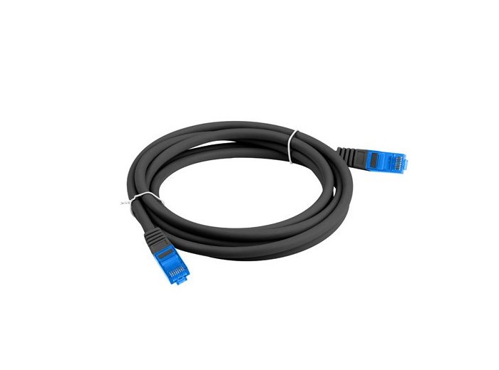 Patchcord kat.6a S/FTP CCA 0.5m Czarny
