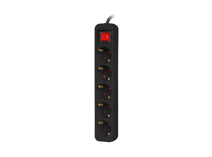 LANBERG LISTWA PRZEDŁUŻACZ 1.5M 5X 230V SCHUKO Z WYŁĄCZNIKIEM KABEL WYKONANY Z PEŁNEJ MIEDZI CZARNA