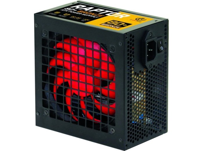 Zasilacz ATX RAPTOR 500W,BRONZE 80+,Single Rail, DC-DC