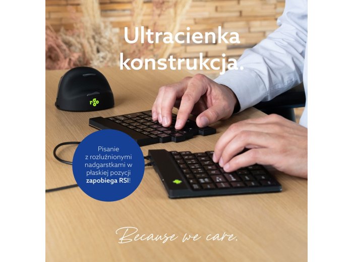 R-Go Tools Ergonomiczna klawiatura R-Go Split Break v2 z oprogramowaniem break, QWERTZ_DE, przewodowa, czarna